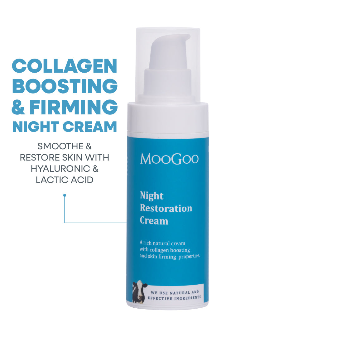 Night Face Cream | Hyaluronic & Lactic Acid | MooGoo Skincare
